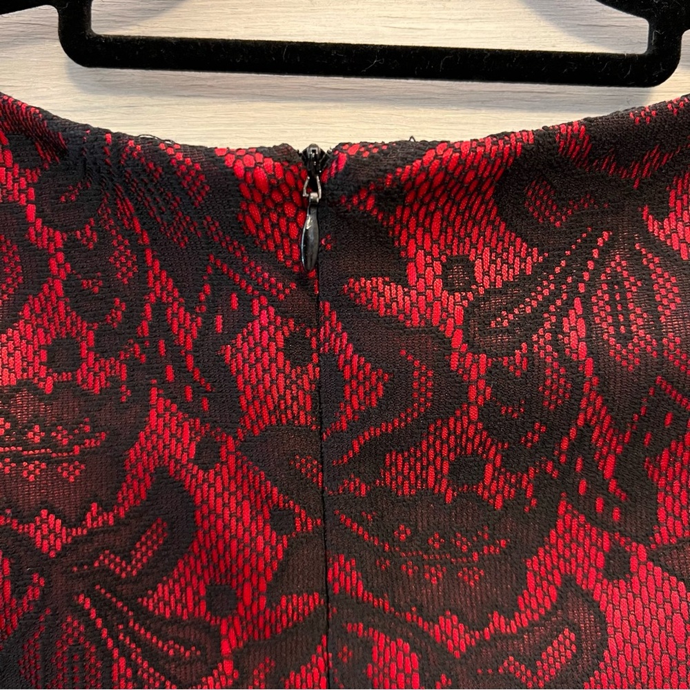 ALYX dress Red Black Lace Cap Sleeve Formal Tailored Dress Size 8 Good Condition - Picture 6 of 8